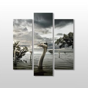 Technopa Göldeki Ördekler 97x100 cm Kanvas Tablo