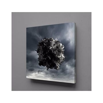 Technopa Gri Siyah 100x100 cm Kanvas Tablo