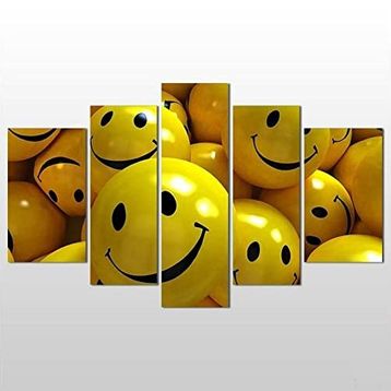 Technopa Gülen Emojiler 155x90 cm Kanvas Tablo