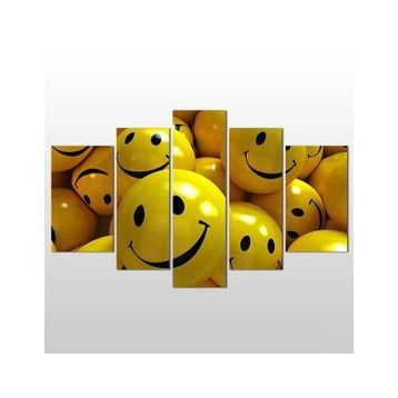 Technopa Gülen Emojiler 190x110 cm Kanvas Tablo