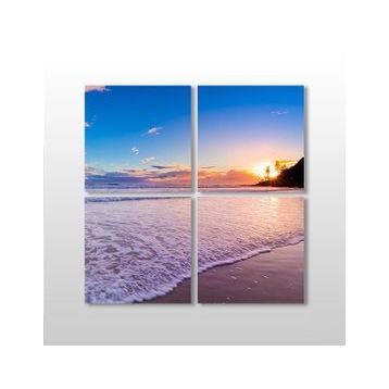 Technopa Gün Batımı ve Kumsal 100x100 cm Kanvas Tablo