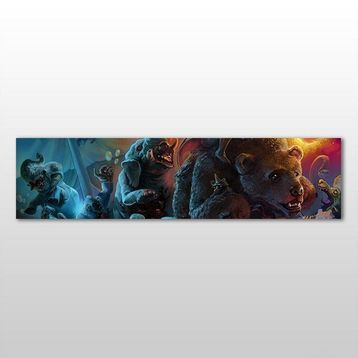 Technopa Hayvanlar 210x70 cm Kanvas Tablo