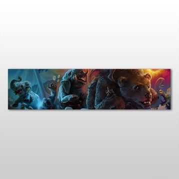 Technopa Hayvanlar 210x70 cm Kanvas Tablo