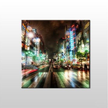 Technopa Işık Hızı Metropol 80x80 cm Kanvas Tablo