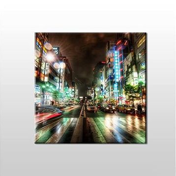 Technopa Işık Hızı Metropol 80x80 cm Kanvas Tablo