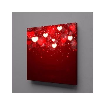 Technopa Işıklı Kalpler 40x40 cm Kanvas Tablo