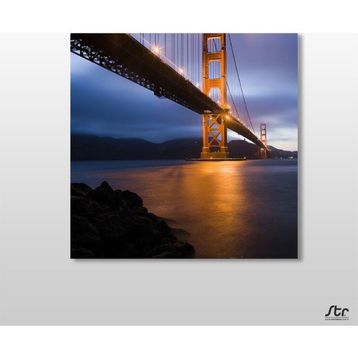 Technopa Istanbul Köprü Gece 80x80 cm Kanvas Tablo