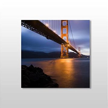 Technopa Istanbul Köprü Gece 80x80 cm Kanvas Tablo