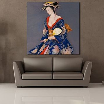 Technopa Japon Kadın Temalı 25x25 cm Kanvas Tablo