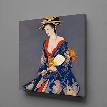 Technopa Japon Kadın Temalı 40x40 cm Kanvas Tablo