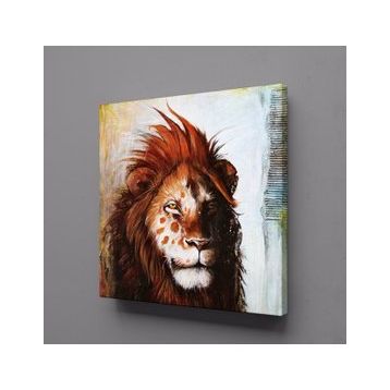 Technopa Kahverengi Aslan 100x100 cm Kanvas Tablo