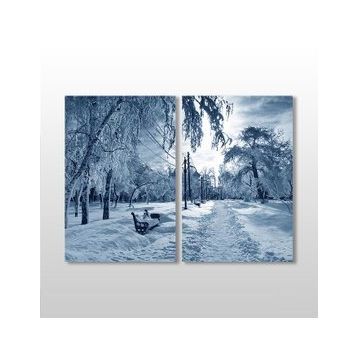 Technopa Kar Manzarası 110x100 cm Kanvas Tablo