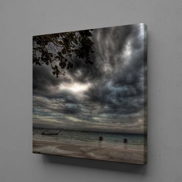 Technopa Kara Bulutlar 40x40 cm Kanvas Tablo
