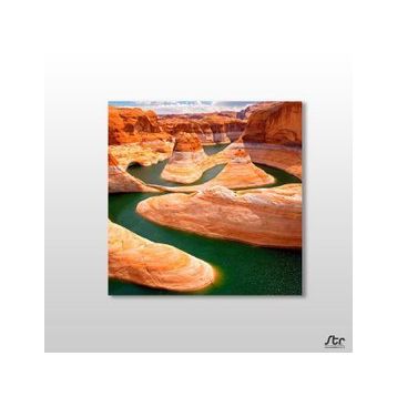 Technopa Kayalar ve Nehir 60x60 cm Kanvas Tablo