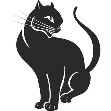Technopa Kedi 50 cm Folyo Duvar Stickerı
