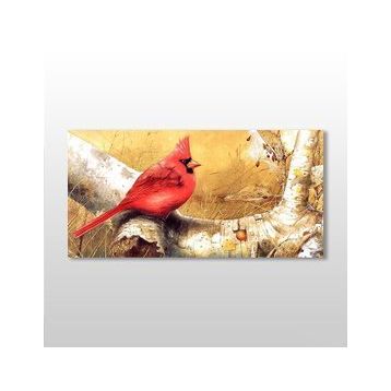 Technopa Kırmızı Kuş 100x50 cm Kanvas Tablo