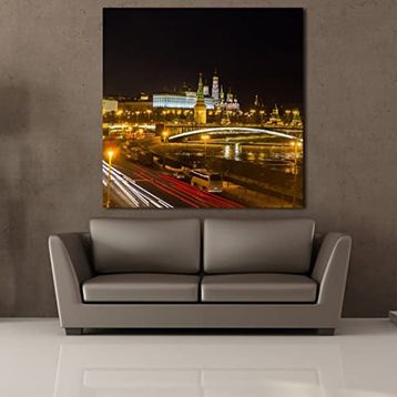 Technopa Köprü 130x130 cm Kanvas Tablo