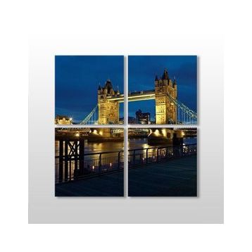 Technopa Köprü Gece 80x80 cm Kanvas Tablo