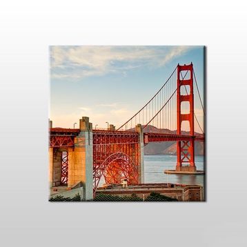 Technopa Köprü Kırmızı 30x30 cm Kanvas Tablo