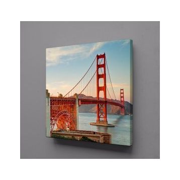 Technopa Köprü Kırmızı 80x80 cm Kanvas Tablo