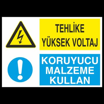 Technopa Koruyucu Malzeme Kullanın Uyarı Levhası