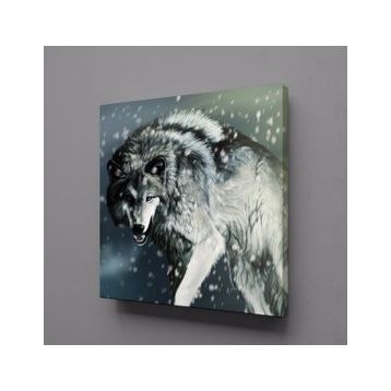 Technopa Koşan Kurt 30x30 cm Kanvas Tablo