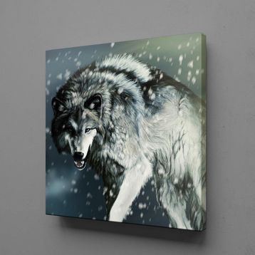 Technopa Koşan Kurt 30x30 cm Kanvas Tablo