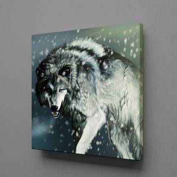 Technopa Koşan Kurt 30x30 cm Kanvas Tablo