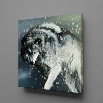 Technopa Koşan Kurt 30x30 cm Kanvas Tablo