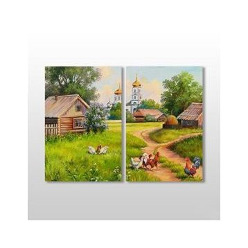 Technopa Köy Evi 80x70 cm Kanvas Tablo