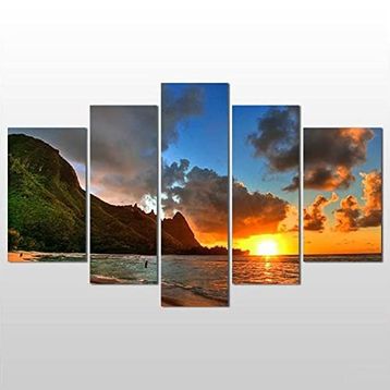 Technopa Koy ve Gün Batımı 105x60 cm Kanvas Tablo