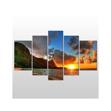 Technopa Koy ve Gün Batımı 155x90 cm Kanvas Tablo