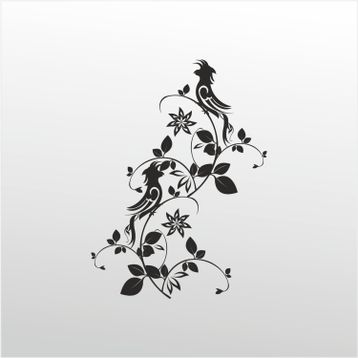 Technopa Kuş Deseni 20 cm Folyo Duvar Stickerı