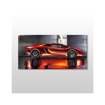 Technopa Lamborghini Kırmızı 140x70 cm Kanvas Tablo