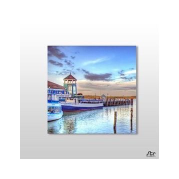 Technopa Liman ve Gemiler 100x100 cm Kanvas Tablo