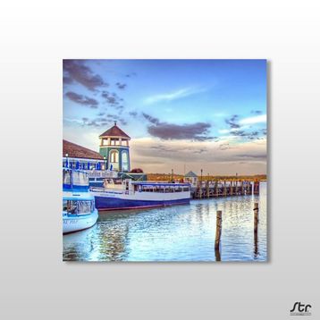Technopa Liman ve Gemiler 140x140 cm Kanvas Tablo