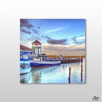 Technopa Liman ve Gemiler 30x30 cm Kanvas Tablo