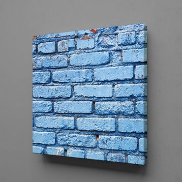 Technopa Mavi Duvar Taşları 100x100 cm Kanvas Tablo