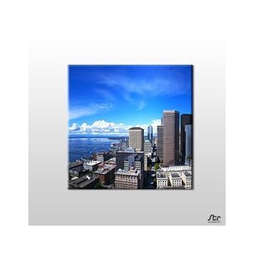 Technopa Metropol ve Kıyı Şeridi 110x110 cm Kanvas Tablo