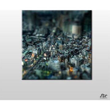 Technopa Minyatür Şehir 60x60 cm Kanvas Tablo