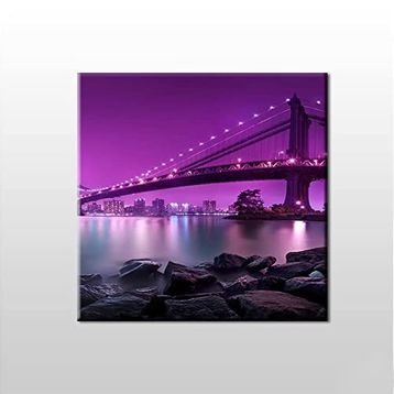 Technopa Mor Yansıtması Köprü 60x60 cm Kanvas Tablo