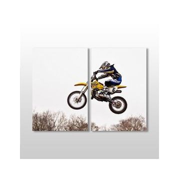 Technopa Motorcu 100x90 cm Kanvas Tablo