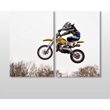 Technopa Motorcu 120x110 cm Kanvas Tablo