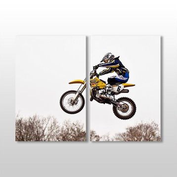 Technopa Motorcu 80x70 cm Kanvas Tablo