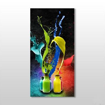 Technopa Naturel Boya Şişeleri 70x105 cm Kanvas Tablo