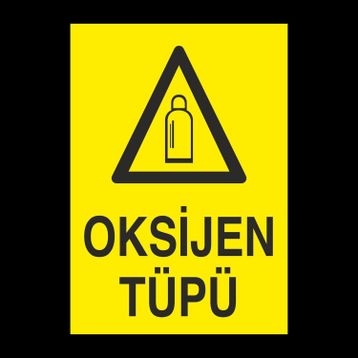 Technopa Oksijen Tüpü Uyarı Levhası