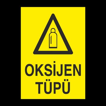 Technopa Oksijen Tüpü Uyarı Levhası