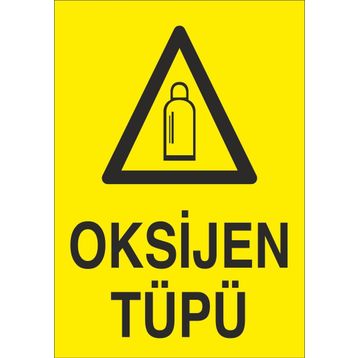 Technopa Oksijen Tüpü Uyarı Levhası