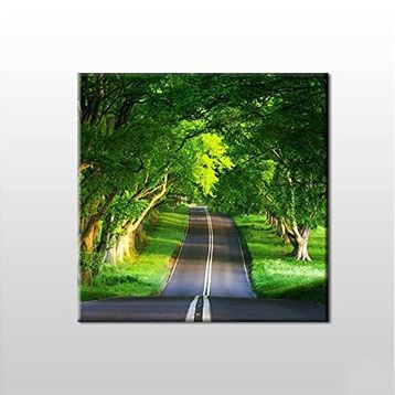 Technopa Orman Içindeki Yol 190x190 cm Kanvas Tablo