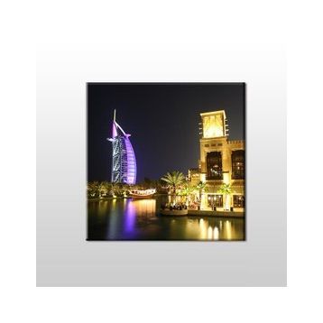 Technopa Palmiye ve Nehir 60x60 cm Kanvas Tablo